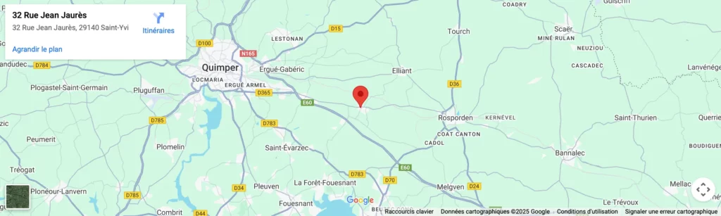 Localisation cabinet ostéopathe Saint-Yvi avec parking gratuit